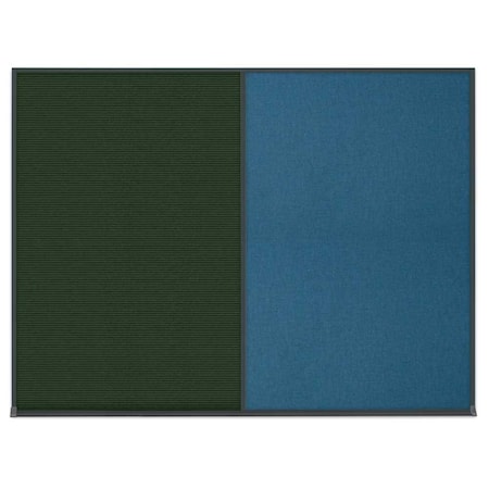 United Visual Products Triple Door Radius Plus Corkboard, 96" x UV8006PLUS-BRONZE-BUFF